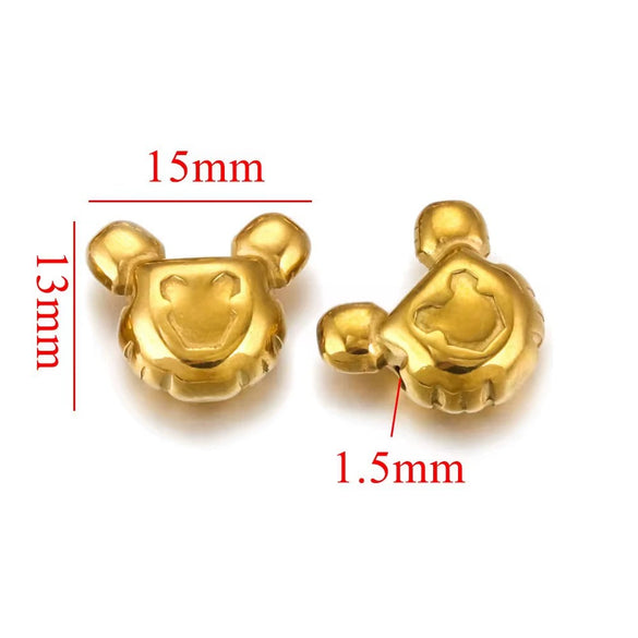 Wholesale Stainless Steel Perforated Round Baroque Style Totem Pattern 18K Gold Plated Spacer Beads For Diy Pendant Necklace And Bracelet Jewelry