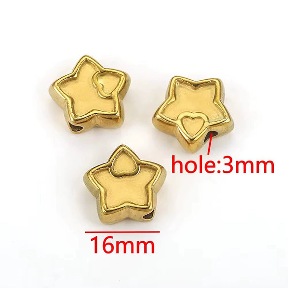 Wholesale Stainless Steel Perforated Round Baroque Style Totem Pattern 18K Gold Plated Spacer Beads For Diy Pendant Necklace And Bracelet Jewelry