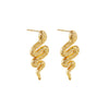 Wholesale Stainless Steel Personality Animal Zodiac Golden Snake Liquid Earrings With Electroplating