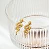 Wholesale Stainless Steel Personality Animal Zodiac Golden Snake Liquid Earrings With Electroplating