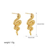 Wholesale Stainless Steel Personality Animal Zodiac Golden Snake Liquid Earrings With Electroplating