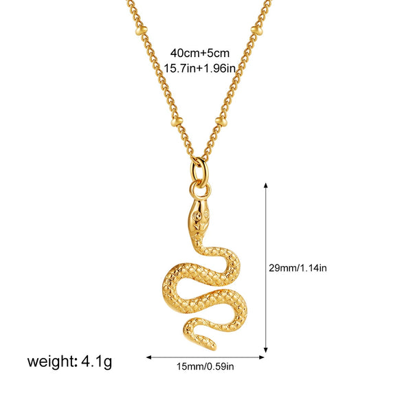 Wholesale Stainless Steel Personality Animal Zodiac Golden Snake Liquid Earrings With Electroplating