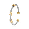 Wholesale Stainless Steel Personality Twist Wire Opening Adjustable Geometric Pattern Electroplated Bracelet