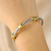 Wholesale Stainless Steel Personality Twist Wire Opening Adjustable Geometric Pattern Electroplated Bracelet