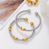 Wholesale Stainless Steel Personality Twist Wire Opening Adjustable Geometric Pattern Electroplated Bracelet