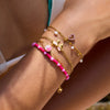 Wholesale Stainless Steel Pink Bow Love Geometric Bracelet For Women With Electroplating Light Luxury High End Hand Jewelry