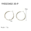 Wholesale Stainless Steel Plain Hoop Earrings For Women Geometric Style 18K Gold Plated Vacuum Real Gold Electroplated In Pvd Furnace