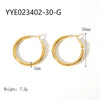 Wholesale Stainless Steel Plain Hoop Earrings For Women Geometric Style 18K Gold Plated Vacuum Real Gold Electroplated In Pvd Furnace