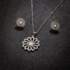 Wholesale Stainless Steel Plant Flower Palm Leaf Pendant Earrings Three Piece Set With Electroplating For Women Autumn And Winter 2024