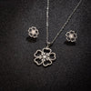 Wholesale Stainless Steel Plant Flower Palm Leaf Pendant Earrings Three Piece Set With Electroplating For Women Autumn And Winter 2024