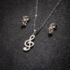 Wholesale Stainless Steel Plant Flower Palm Leaf Pendant Earrings Three Piece Set With Electroplating For Women Autumn And Winter 2024