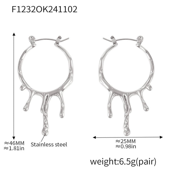 Wholesale Stainless Steel Plated Gold Geometric Drop Shape Earrings For Women
