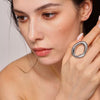 Wholesale 316L Stainless Steel Plated 18K Gold Fashion Open Hollow Square Clavicle Necklace And Ring