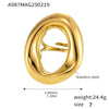 Wholesale 316L Stainless Steel Plated 18K Gold Fashion Open Hollow Square Clavicle Necklace And Ring
