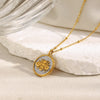 Wholesale Stainless Steel Plated 18K Gold Geometric Bee Coin Pendant Clip Bead Chain Women's Necklace