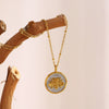 Wholesale Stainless Steel Plated 18K Gold Geometric Bee Coin Pendant Clip Bead Chain Women's Necklace