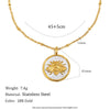 Wholesale Stainless Steel Plated 18K Gold Geometric Bee Coin Pendant Clip Bead Chain Women's Necklace