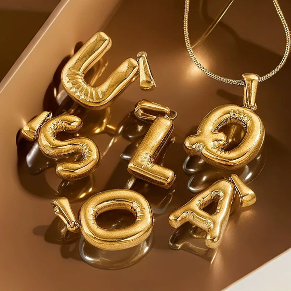 Wholesale Stainless Steel Plated Real Gold Balloon Glossy Eight Eyes Geometric Pendants Necklace For Women