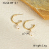 Wholesale Stainless Steel Plated Real Gold Natural Freshwater Pearl Geometric Earrings For Women