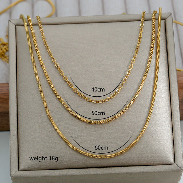 Wholesale Stainless Steel Plated U Shaped Stacked Women's Clavicle Necklace