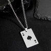 Wholesale Stainless Steel Playing Card Geometric Style Electroplated Unisex Necklace Pendant