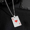 Wholesale Stainless Steel Playing Card Geometric Style Electroplated Unisex Necklace Pendant