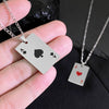 Wholesale Stainless Steel Playing Card Geometric Style Electroplated Unisex Necklace Pendant