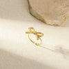 Wholesale Stainless Steel Pleated Geometric Glossy Ring With Sunflower Design And Electroplating