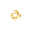 Wholesale Stainless Steel Pleated Geometric Glossy Ring With Sunflower Design And Electroplating