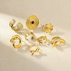 Wholesale Stainless Steel Pleated Geometric Glossy Ring With Sunflower Design And Electroplating