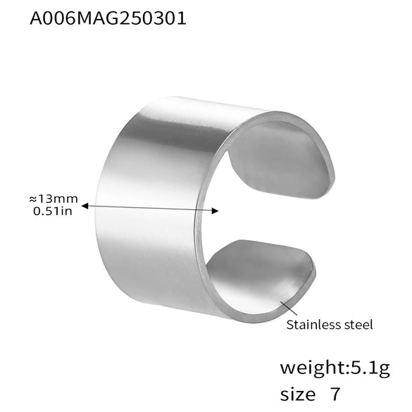 Wholesale Stainless Steel Pvd Electroplated 18K True Gold Light Luxury Geometric Fashion Ring For Women
