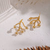 Wholesale Stainless Steel Pvd Furnace Vacuum Real Gold Plated Flower Shape Fairy Style Earrings For Women