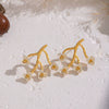 Wholesale Stainless Steel Pvd Furnace Vacuum Real Gold Plated Flower Shape Fairy Style Earrings For Women