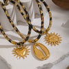Wholesale Stainless Steel Pvd Furnace Vacuum Real Gold Plated Scarf Necklace Pendant With Heart Geometric Animal Zodiac Shapes For Women