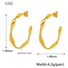 Wholesale Stainless Steel Pvd Plated C Shaped And U Shaped Geometric Circle Earrings For Women