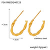 Wholesale Stainless Steel Pvd Plated C Shaped And U Shaped Geometric Circle Earrings For Women