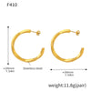 Wholesale Stainless Steel Pvd Plated C Shaped And U Shaped Geometric Circle Earrings For Women