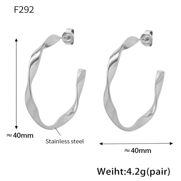 Wholesale Stainless Steel Pvd Plated C Shaped And U Shaped Geometric Circle Earrings For Women