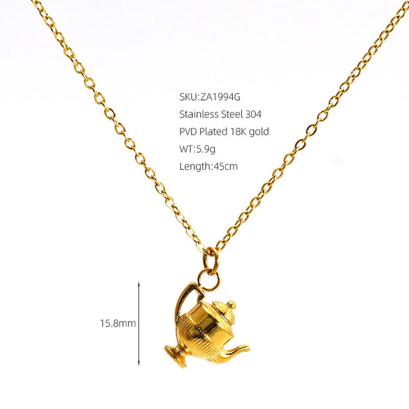 Wholesale Stainless Steel Real Gold Plated Cartoon Characters Pendant Hammer Cross Chain For Children Teenagers Women Adults Couples And Best Friends