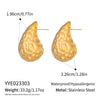 Wholesale Stainless Steel Real Gold Plated Exaggerated Drop Shape Earrings For Women