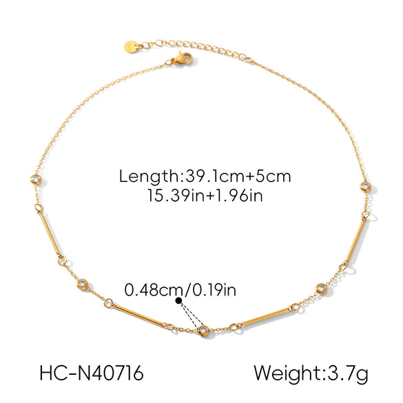 Wholesale Stainless Steel Real Gold Plated Geometric Necklace For Women