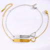 Wholesale Stainless Steel Real Gold Plated Heart Shape Letter Bracelet For Women And Unisex