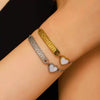 Wholesale Stainless Steel Real Gold Plated Heart Shape Letter Bracelet For Women And Unisex