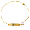 Wholesale Stainless Steel Real Gold Plated Heart Shape Letter Bracelet For Women And Unisex