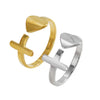 Wholesale Stainless Steel Real Gold Plated Minimalist Design Letter And Number Shape Women's Ring