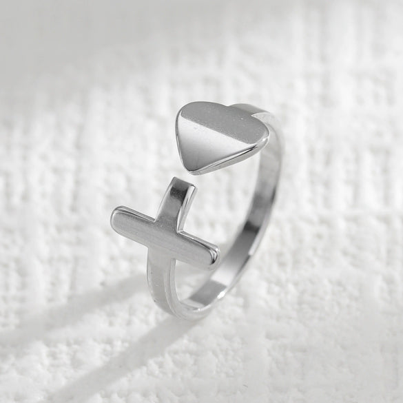 Wholesale Stainless Steel Real Gold Plated Minimalist Design Letter And Number Shape Women's Ring