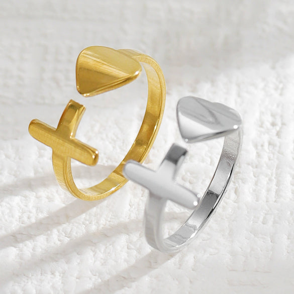 Wholesale Stainless Steel Real Gold Plated Minimalist Design Letter And Number Shape Women's Ring