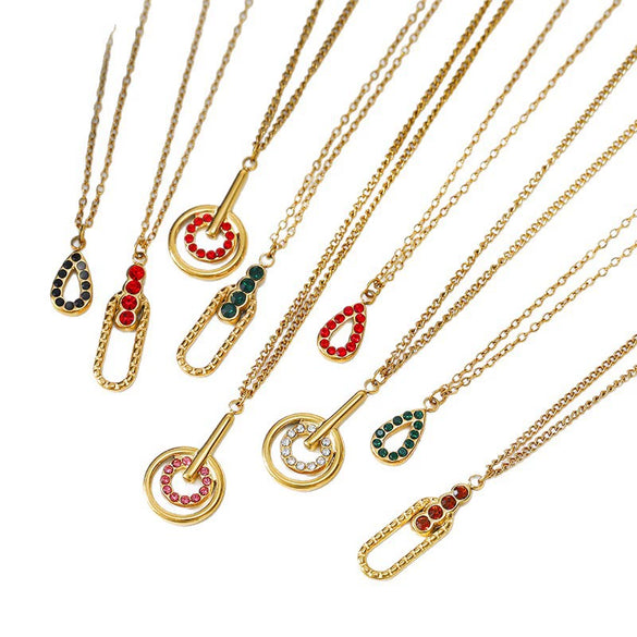 Wholesale Stainless Steel Real Gold Plated Ushaped Heart Pendant Necklace For Women