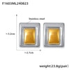 Wholesale 316L Stainless Steel Rectangular Geometric Pvd Gold Plated Earrings For Women