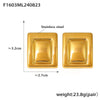 Wholesale 316L Stainless Steel Rectangular Geometric Pvd Gold Plated Earrings For Women